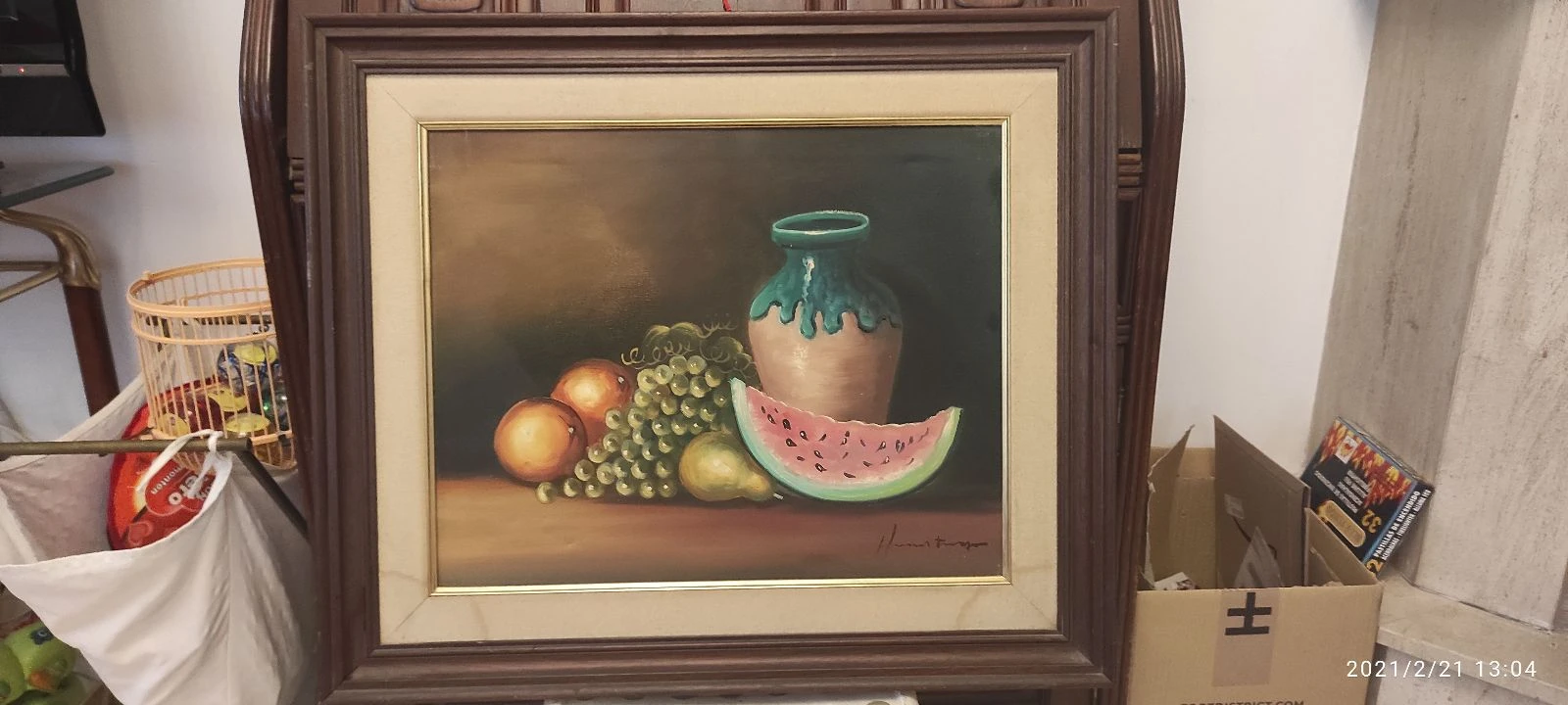 Gesigneerd stilleven fruitschilderij op doek oleo sobre lienzo – photo 6